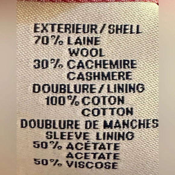 NWOT Faconnable Women’s Navy Wool and Cashmere Long Coat Size Large - Picture 8 of 8